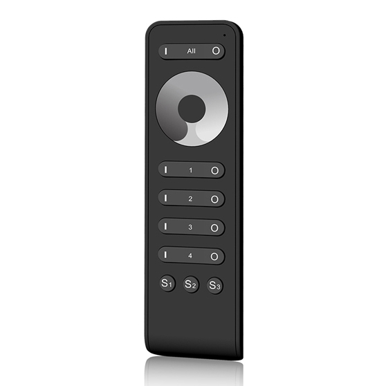 4zónový RF 2.4G LED Dimming Remote RS1 Pro jednobarevný LED ovladač, ovladač stmívání nebo inteligentní lampu