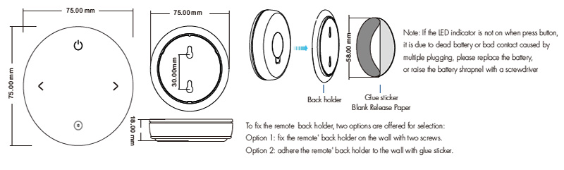 Light Switch Remote Control Dimmer RK4-1 Structures