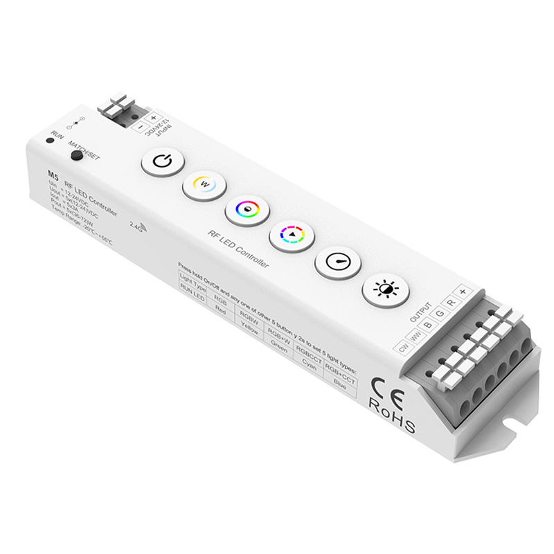6 tlačítek Konstantní napětí RGB CCT LED Ovladač světel M5 6 tlačítek Konstantní napětí RGB CCT LED Ovladač světel M5