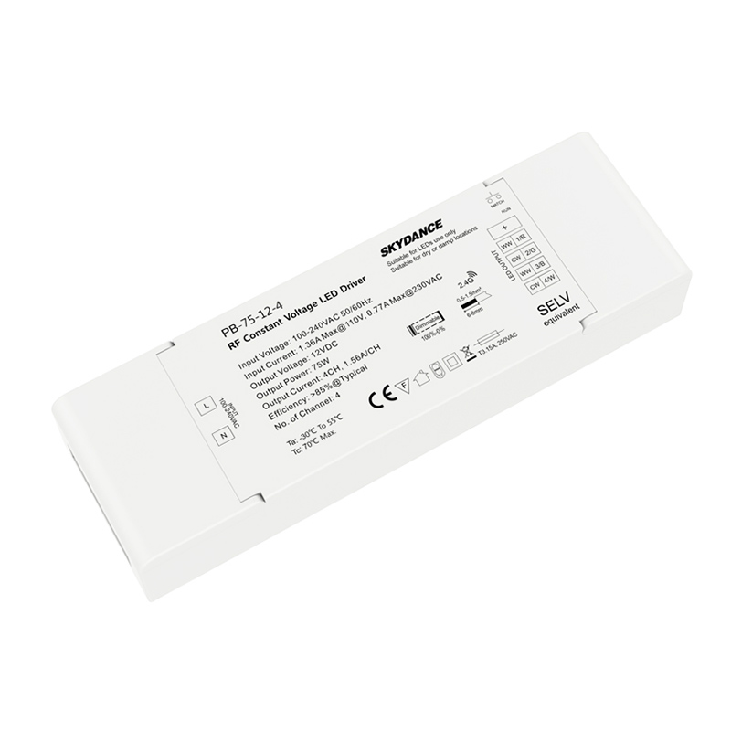 75W 4CH 12VDC CV Wireless Dim &switchDim LED Driver PB-75-12-4