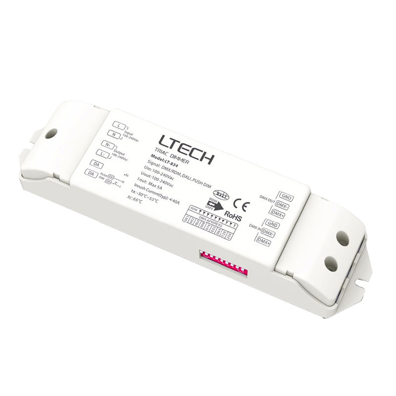 AC100-240V 5A DMX/DALI – Phasenanschnitt-Dimmmodul LT-834