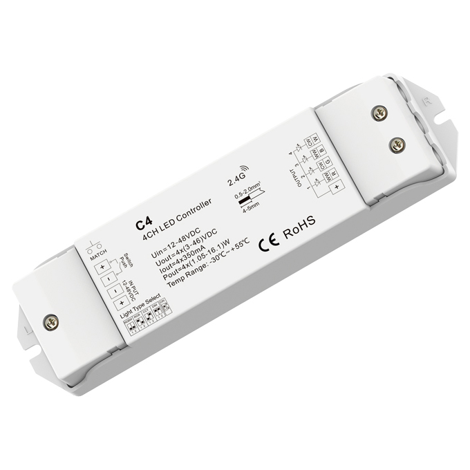 4CH*350mA 12-48VDC CC Controller (Push Dim) C4