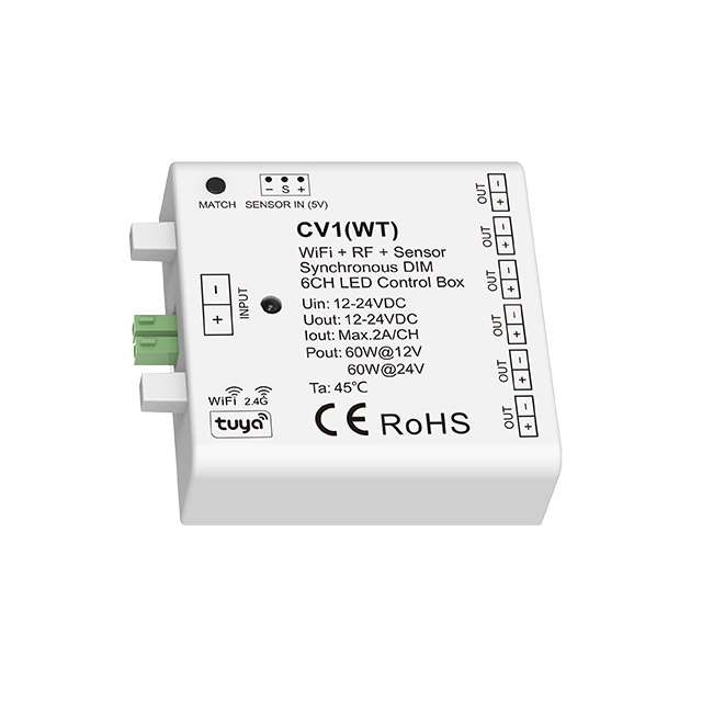 CV1(WT) 6CH WiFi RF Sensor Synchroner LED-Regalbeleuchtungsdimmer