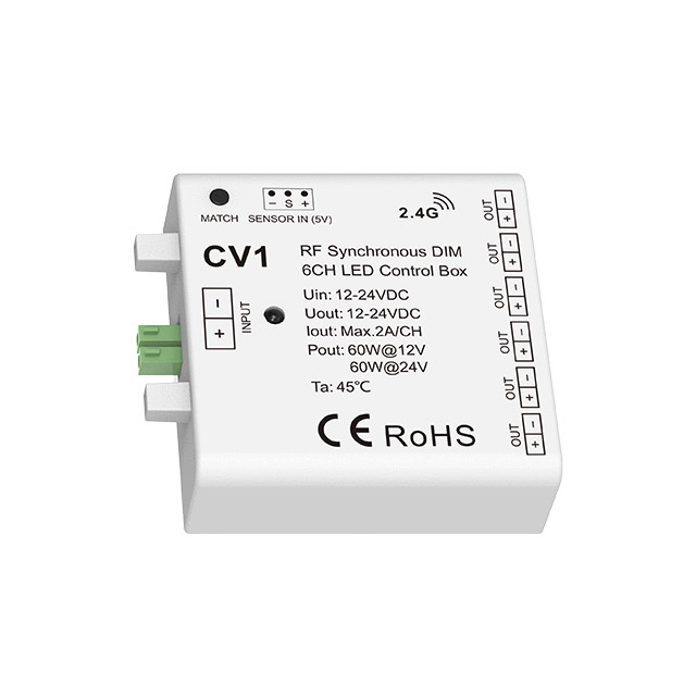 12VDC 6CH RF & Sensor Synchronous Dimmable LED Control Box CV1