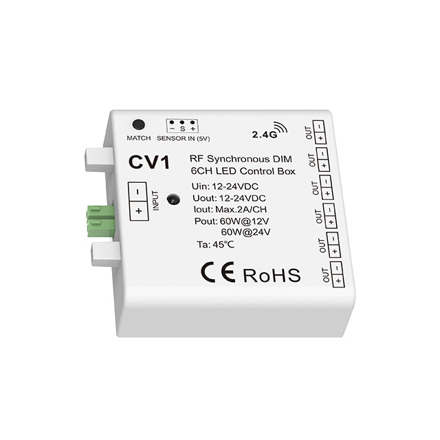 12VDC 6CH RF & Sensor Synchronní stmívatelná LED ovládací skříňka CV1 12VDC 6CH RF & Sensor Synchronní stmívatelná LED ovládací skříňka CV1