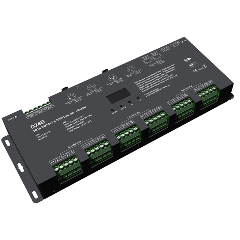 D24B 16Bit 24CH 4 in 1 LED Lighting Strip DMX 512 & RDM Decoder