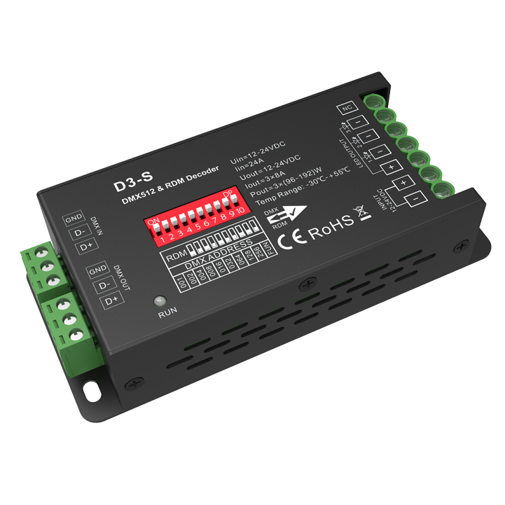 3CH*8A 12-24VDC CV DMX Decoder D3-S