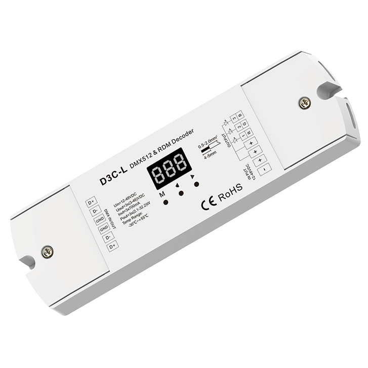 3CH konstantní proud DMX512 & RDM dekodér D3C-L (700 mA)