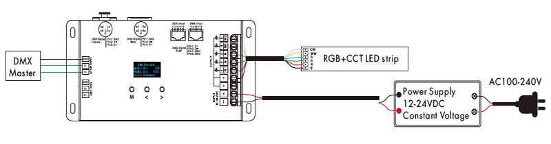 D5(5pin) 5CH 6A LED pásek DMX512 a schéma zapojení dekodéru RDM