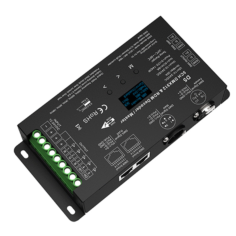 D5 12 až 24 V DC 5CH 6A LED pásek DMX512 a dekodér RDM D5 12 až 24 V DC 5CH 6A LED pásek DMX512 a dekodér RDM