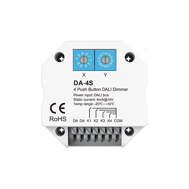 Wall-Mounted DALI 4 Push Button Dimmer Master DA-4S