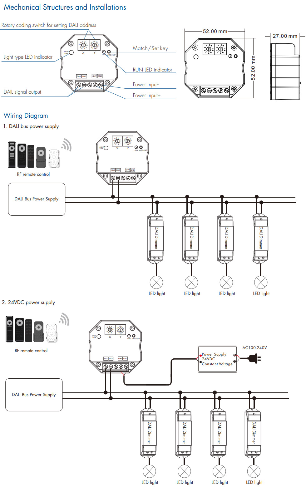 DA-M RF Wireless DALI Lighting Controller Master Module