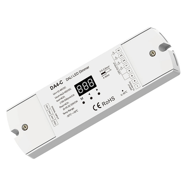 4CH*(150-500mA/350-1200mA) 12-48VDC Constant Current DALI Dimmer DA4-C (DT6)