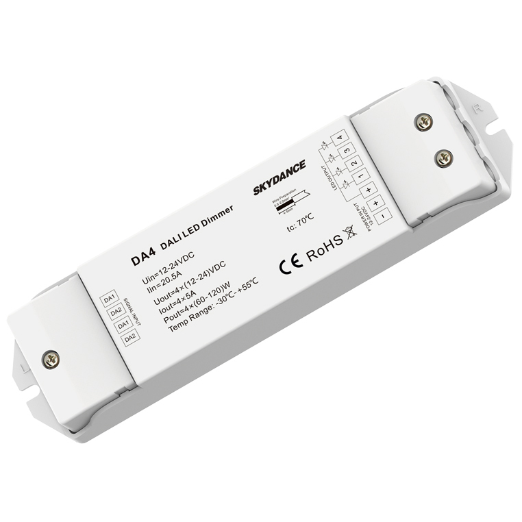 4CH*15A 12-24VDC CV DALI Dimmer DA4