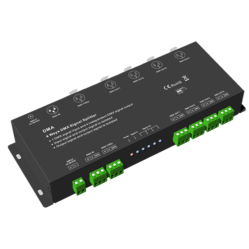 DMA DC12-36V 4 Channels DMX Signal Splitter