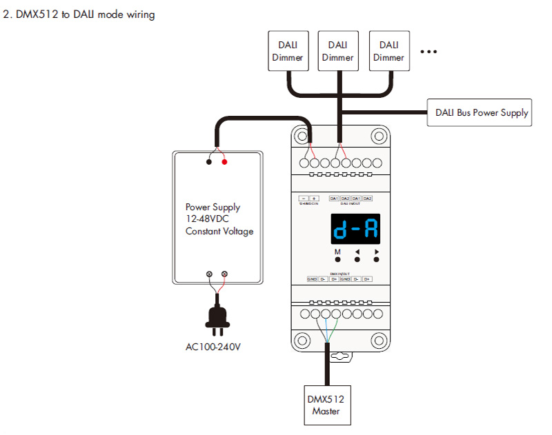 Schaltplan für den DMC DALI-zu-DMX512-Signalkonverter