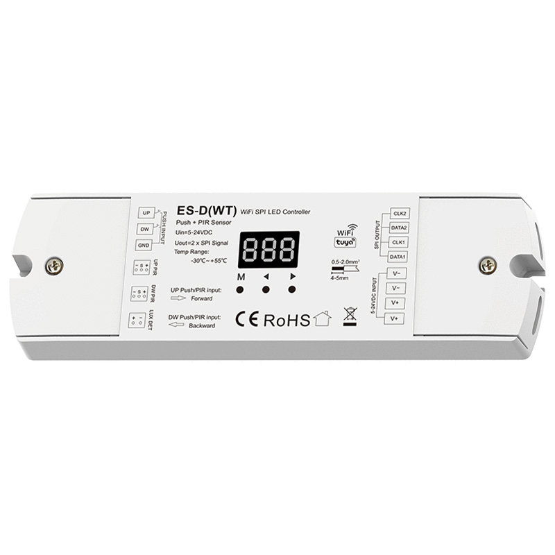 ES-D(WT) SPI WiFi PIR senzor Adresovatelný LED páskový ovladač