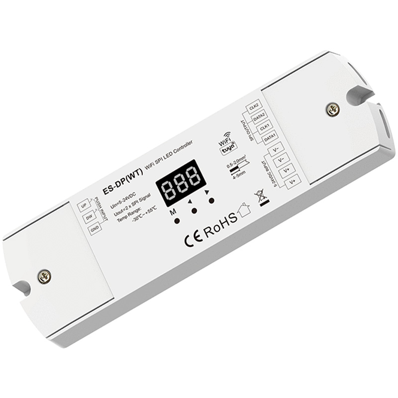 ES-DP(WT) 5 bis 24 VDC Dual-Druckknopf Tuya WiFi LED SPI-Controller