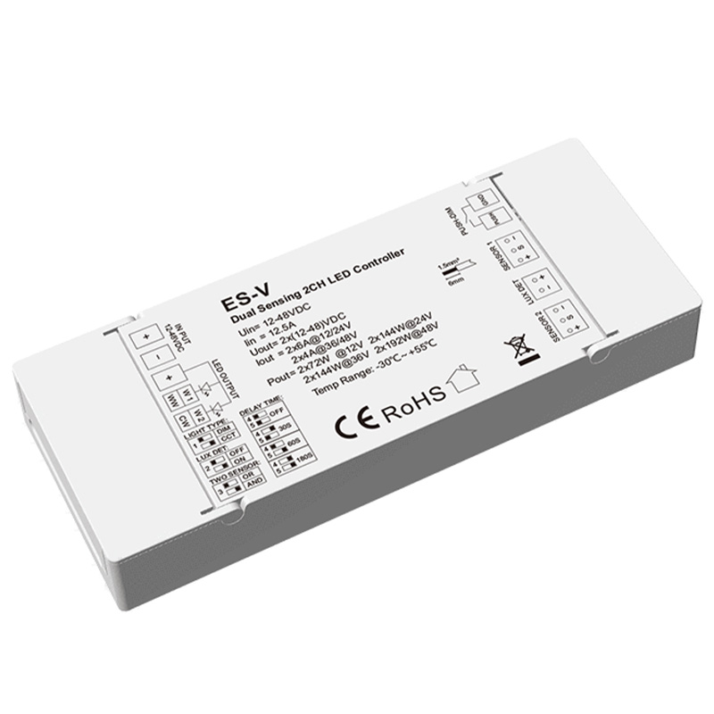 ES-V 12 až 48 V DC Dual Sensing CCT LED Light Dimmer Controller ES-V 12 až 48 V DC Dual Sensing CCT LED Light Dimmer Controller