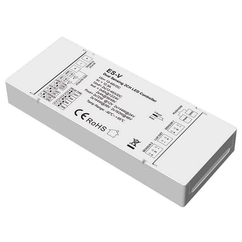 ES-V 12 až 48 V DC Dual Sensing CCT LED Light Dimmer Controller ES-V 12 až 48 V DC Dual Sensing CCT LED Light Dimmer Controller
