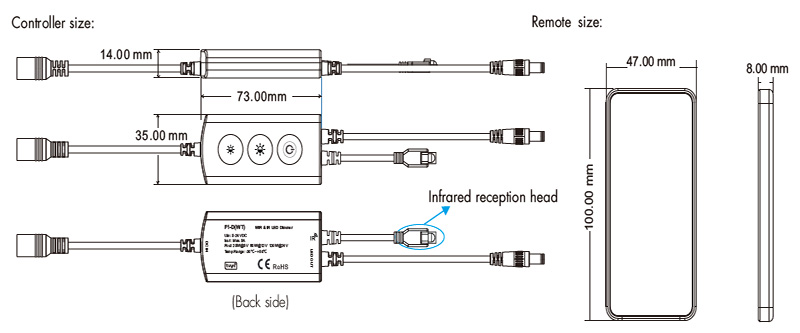 F1-D(WT)+RC1 Tuya IR & WiFi Controlled Light Dimmer Structures