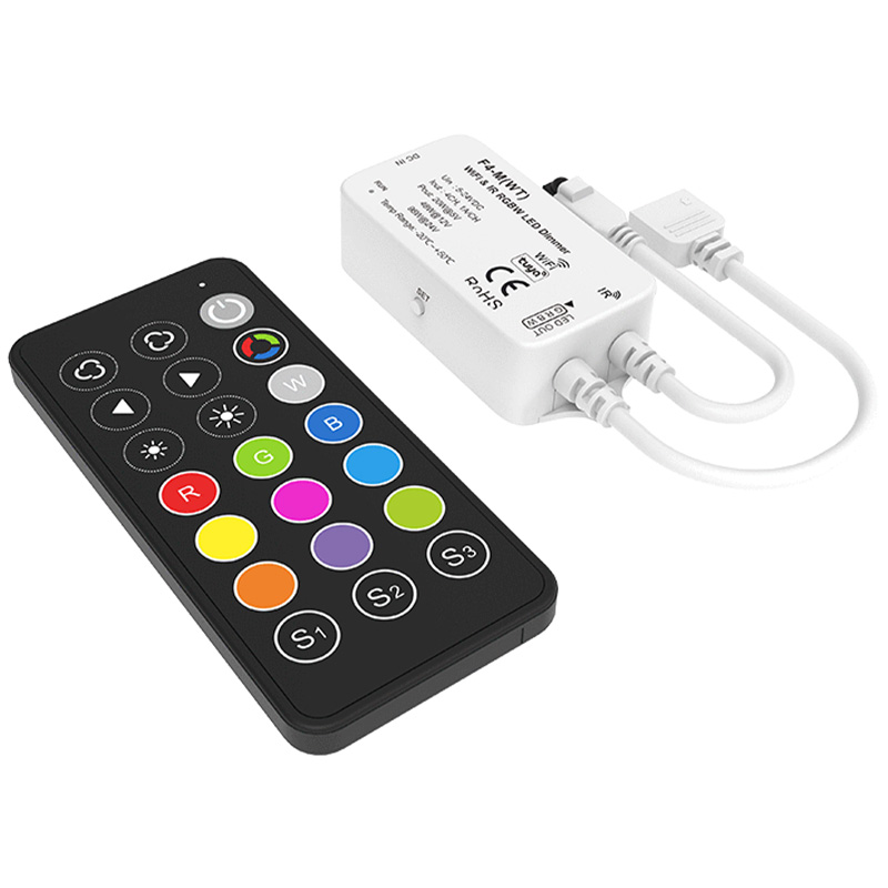 F4-M(WT)+RC3 5 bis 24VDC IR & WiFi RGBW LED Fernbedienungsset