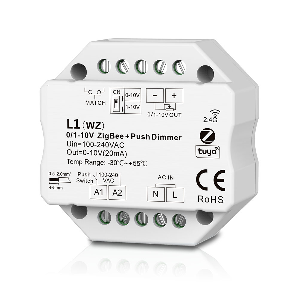 0/1-10V ZigBee + RF + Push Dimmer L1(WZ)