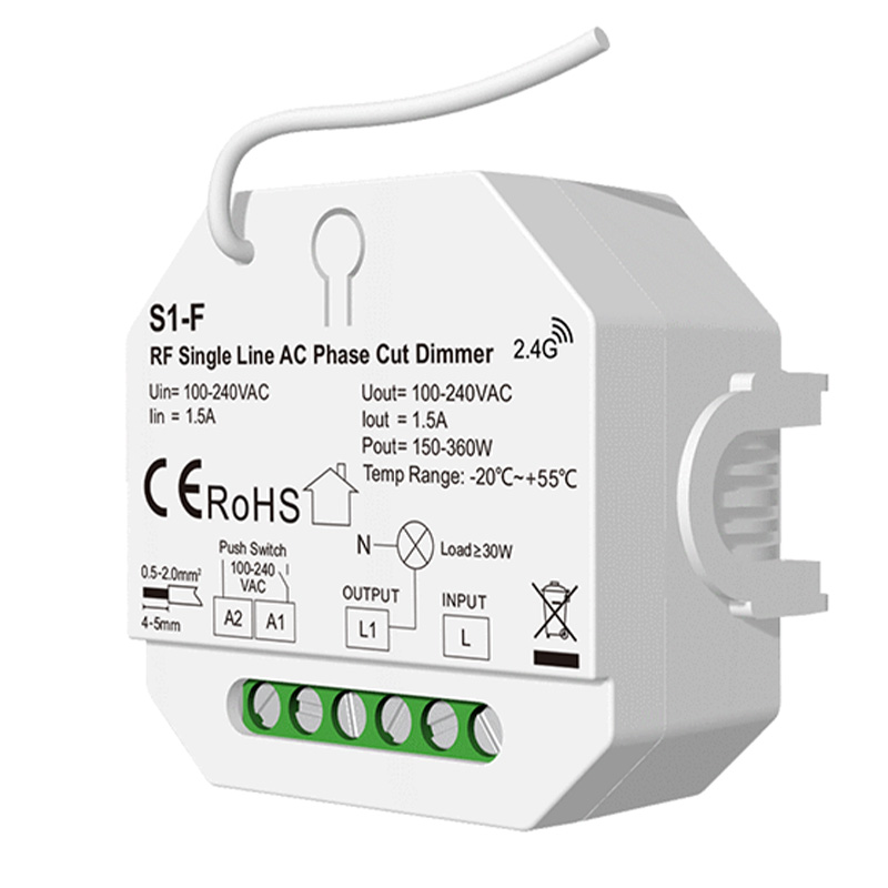 LED jednobarevné RF Triac AC Dimmer Control S1-F LED jednobarevné RF Triac AC Dimmer Control S1-F