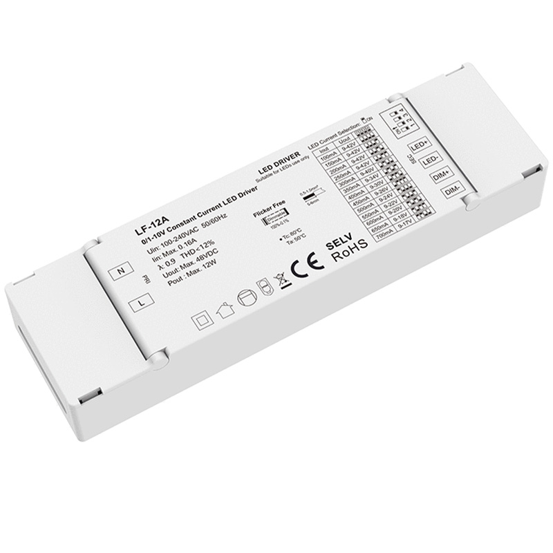 LF-12A 100 až 700 mA Konstantní proud 0-10 V Stmívací LED ovladač LF-12A 100 až 700 mA Konstantní proud 0-10 V Stmívací LED ovladač