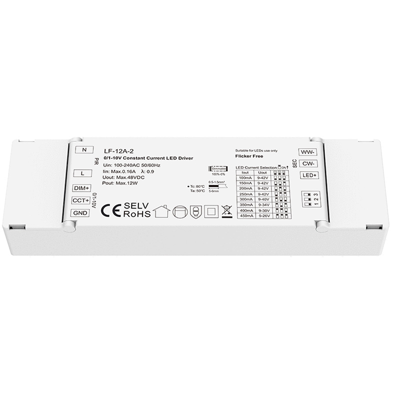 LF-12A-2 0 až 10V CCT LED Stmívatelný ovladač konstantního proudu LF-12A-2 0 až 10V CCT LED Stmívatelný ovladač konstantního proudu