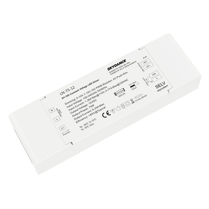 75W 12VDC CV 0/1-10V& switchDim LED Driver LN-75-12