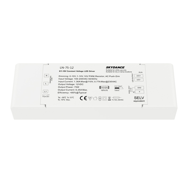 75W 12VDC CV 0/1-10V& switchDim LED Driver LN-75-12 75W 12VDC CV 0/1-10V& switchDim LED Driver LN-75-12