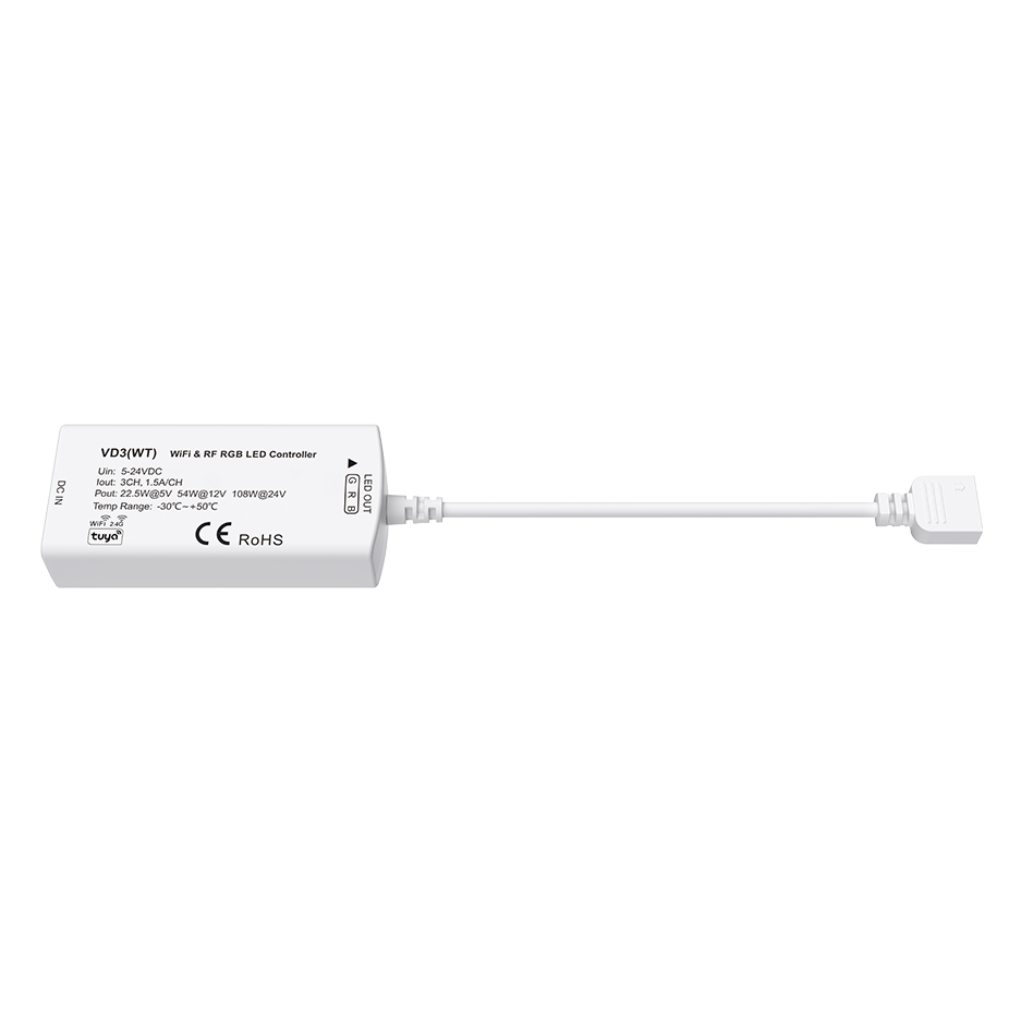 Mini 3tlačítkový Tuya RF RGB LED ovladač VD3(WT) Mini 3tlačítkový Tuya RF RGB LED ovladač VD3(WT)