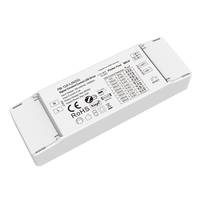 9-45VDC 1CH*(100-450mA) 12W Zigbee konstantní proud stmívatelný LED ovladač PB-12A-L(WZS)