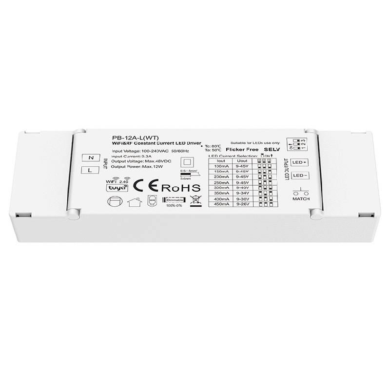 12W Constant-Current LED Driver with PWM Dimming - 12V DC@1A Input