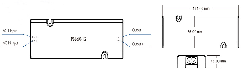 PBL-60-24 100 až 240VAC SELV LED budicí struktury