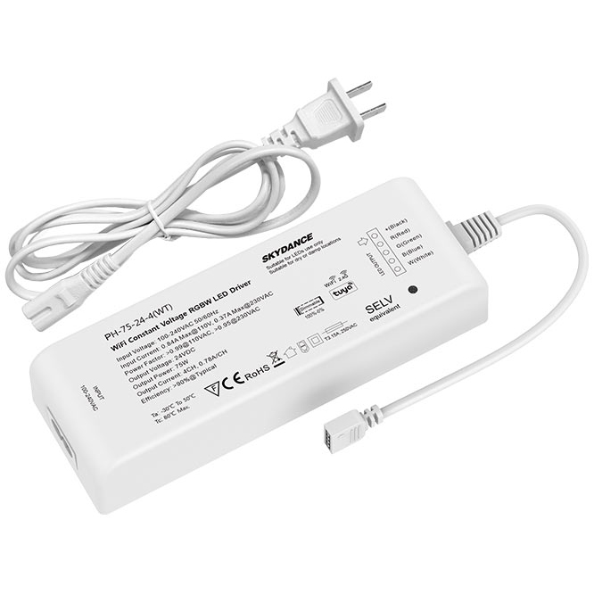 4CH 75W 24V WiFi+RF dimmbarer LED-Treiber PH-75-24-4(WT)