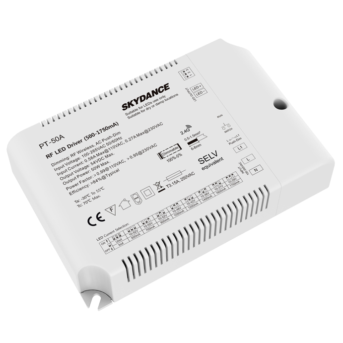 50W 10-54VDC CC Wireless Dim &switchDim LED Driver PT-50A