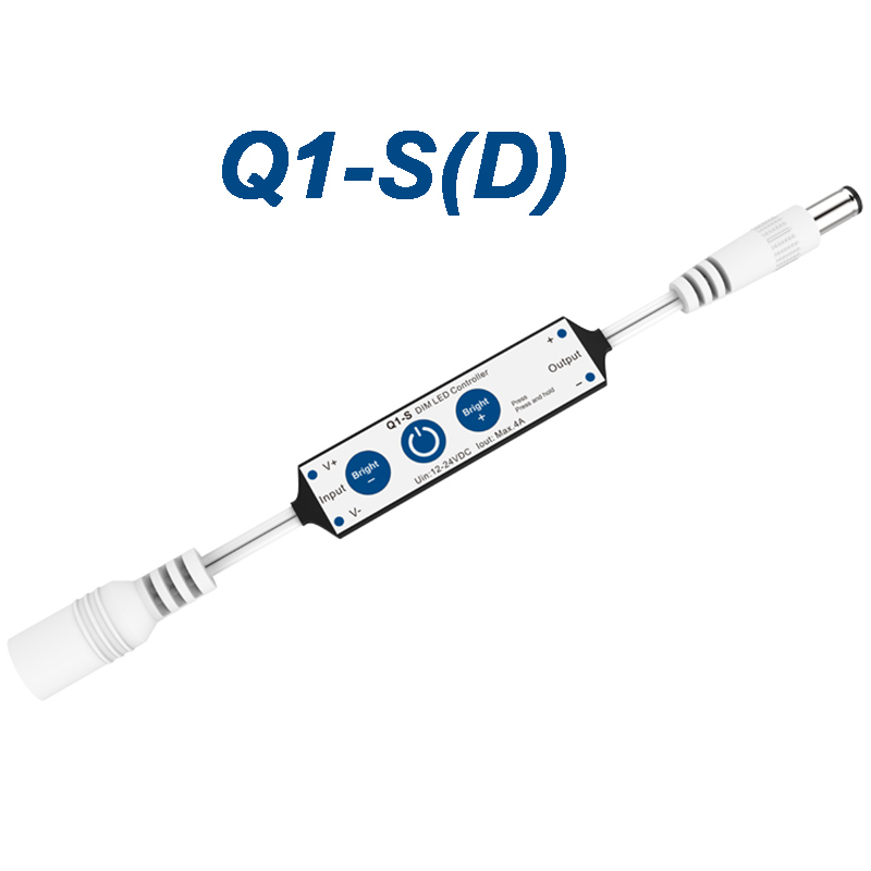 Q1-S DC12-24V 1CH*4A 3-Key Single Color LED Mini Controller Without Remote Function Q1-S DC12-24V 1CH*4A 3-Key Single Color LED Mini Controller Without Remote Function
