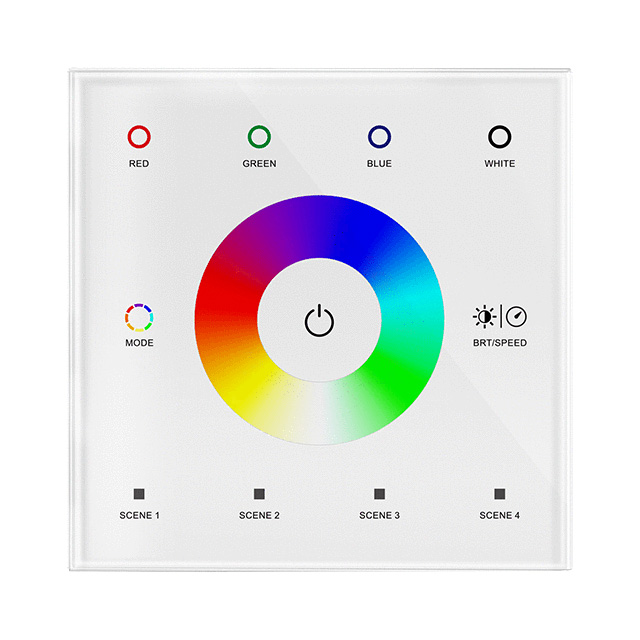Dotykový panel RGBW LED regulátor konstantního napětí T4 Pro lepicí LED světelné pásy Dotykový panel RGBW LED regulátor konstantního napětí T4 Pro lepicí LED světelné pásy