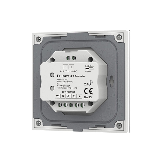 Dotykový panel RGBW LED regulátor konstantního napětí T4 Pro lepicí LED světelné pásy Dotykový panel RGBW LED regulátor konstantního napětí T4 Pro lepicí LED světelné pásy