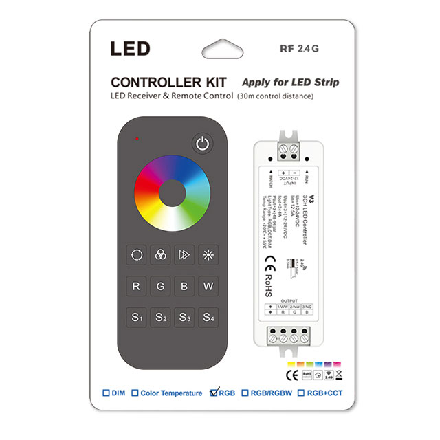 4A*3CH RGB LED Strip Controller Kit RT4+V3, RF Remote Control LED Lights 4A*3CH RGB LED Strip Controller Kit RT4+V3, RF Remote Control LED Lights