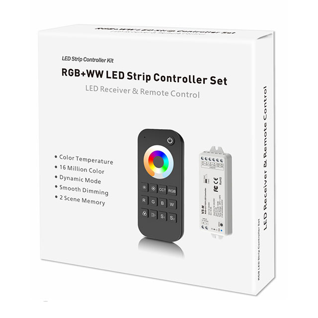 DC12-24V 3A*5CH RGB+Color Temperature RF LED Controller Set, RT5+V5-M DC12-24V 3A*5CH RGB+Color Temperature RF LED Controller Set, RT5+V5-M
