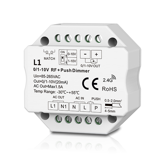 AC85-265V RF to 1 Channels 0-10V +Push Dimmer L1