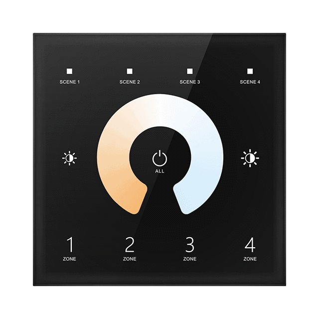 Touch Panel 4 Zone Dual Color DMX512 Master RF Remote T12 For adhesive led light strips Touch Panel 4 Zone Dual Color DMX512 Master RF Remote T12 For adhesive led light strips