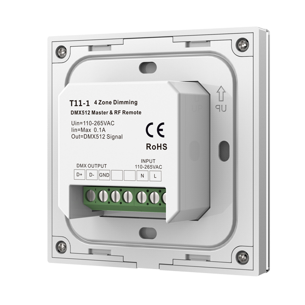 Dotykový panel 4zónový Jednobarevný DMX512 Master & RF Remote T11-1 Pro inteligentní LED páskové osvětlení Dotykový panel 4zónový Jednobarevný DMX512 Master & RF Remote T11-1 Pro inteligentní LED páskové osvětlení