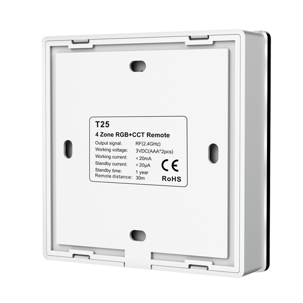 2.4G 4 Zonen RGB+CCT Fernbedienung T25 2.4G 4 Zonen RGB+CCT Fernbedienung T25