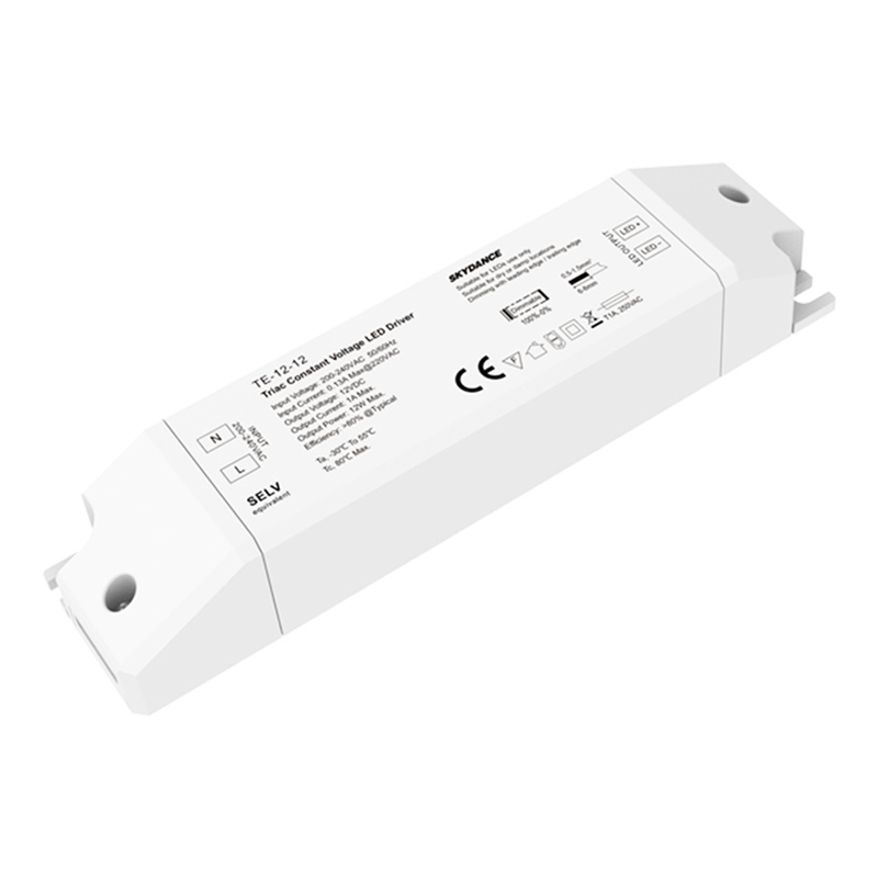 220V Input Voltage 12W 12VDC CV Triac Dimmable LED Driver TE-12-12