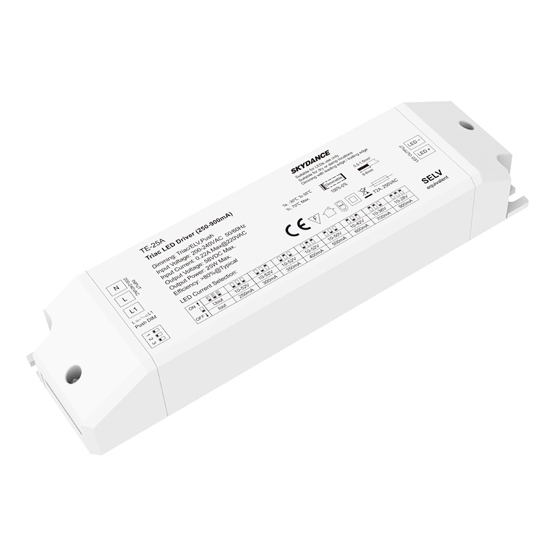 25W 250-900mA Multi-Current switchDim Triac Dimmable LED Driver TE-25A
