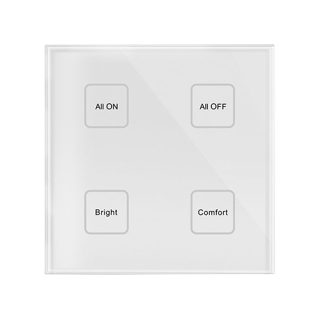 100-240VAC 4 Szenen Zigbee Touch Panel Fernbedienung TS4(WZS)